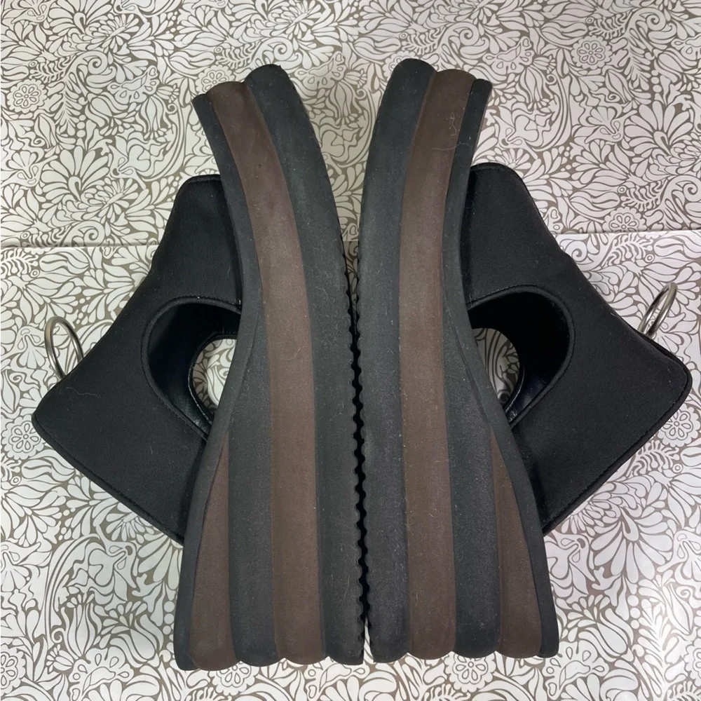 Stella McCartney Brown & Black Scuba Platform Slides Designer Sandals